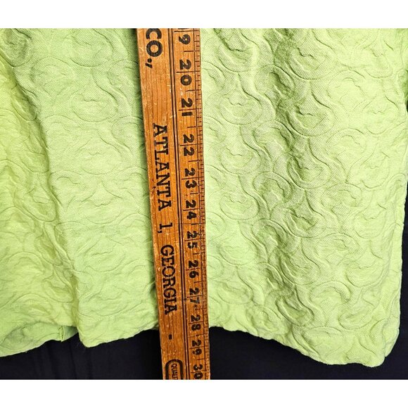 Vtg Alfred Dunner Sz16 Lime Green Textured Lightweight Jacket Roll Tab Sleeves - Picture 5 of 5